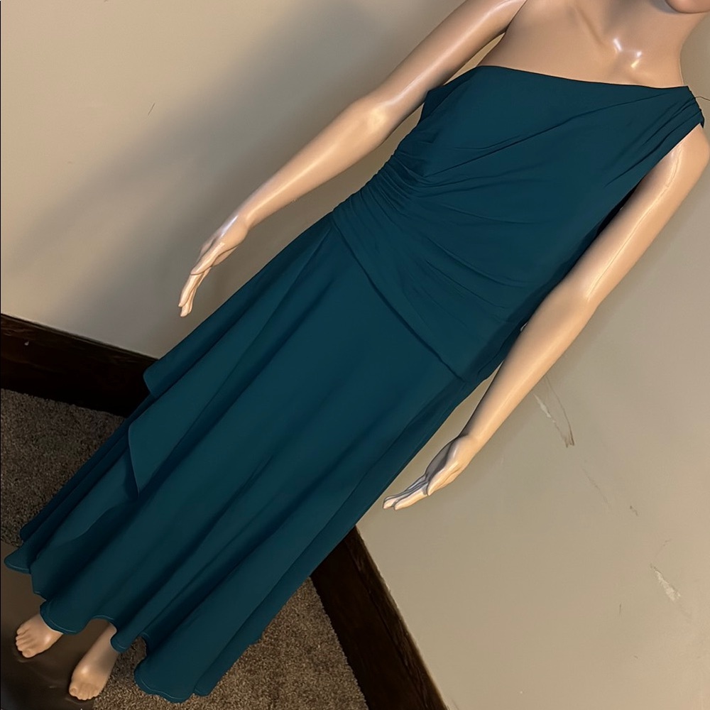 Green One-Shoulder A-Line Dress for Cocktail Events
